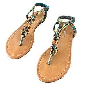Fiori & Spine Blue Sandals